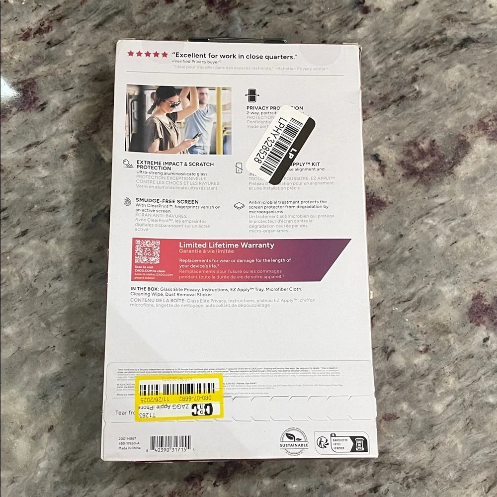 NEW ZAGG Privacy Screen Protector iPhone 15/16 Plus